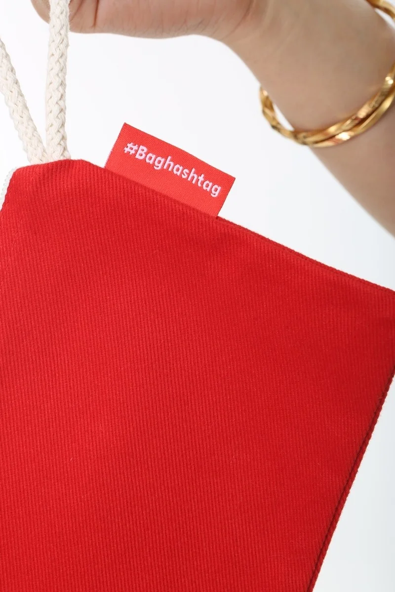 Baghashtag Red Clutch Cloth Bag