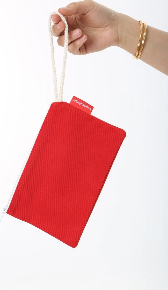 Baghashtag Red Clutch Cloth Bag