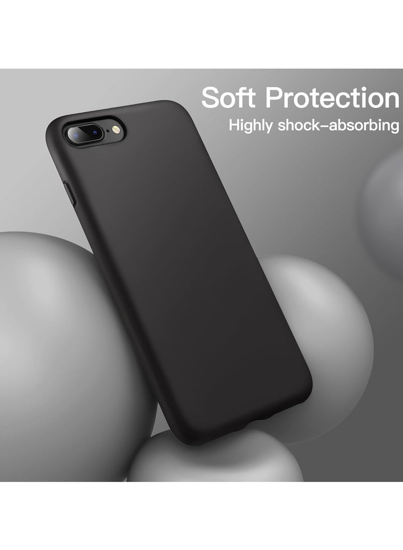دوسالا جراب iPhone 7 Plus، جراب iPhone 8 Plus، جراب هاتف من السيليكون السائل لهاتف iPhone 7 Plus / 8 Plus مقاس 5.5 بوصة، غطاء واقٍ ناعم حريري ملون (أسود) - Image 4