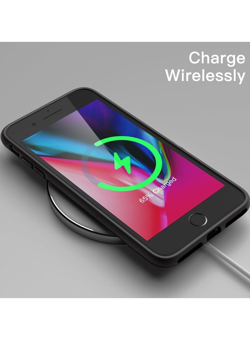 دوسالا جراب iPhone 7 Plus، جراب iPhone 8 Plus، جراب هاتف من السيليكون السائل لهاتف iPhone 7 Plus / 8 Plus مقاس 5.5 بوصة، غطاء واقٍ ناعم حريري ملون (أسود) - Image 3