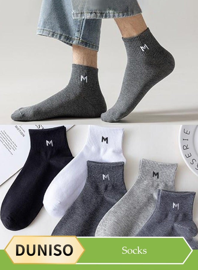 DUNISO 10 Pieces of Low cut socks, men's thin boat socks, sports socks, moisture wicking, breathable and odor proof, suitable for daily use in spring and autumn - Image 1
