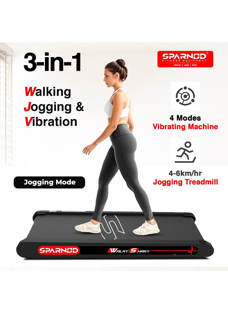 Sparnod Fitness Sparnod Fitness WalkyShaky Vibration Walking Pad Treadmill – Under Desk Foldable Treadmill with 4 Vibration Massage Modes, 2.5 HP Motor, 120kg Capacity, Compact Electric Treadmill for Home Office Walking Workout, No Installation Required  - Image 2