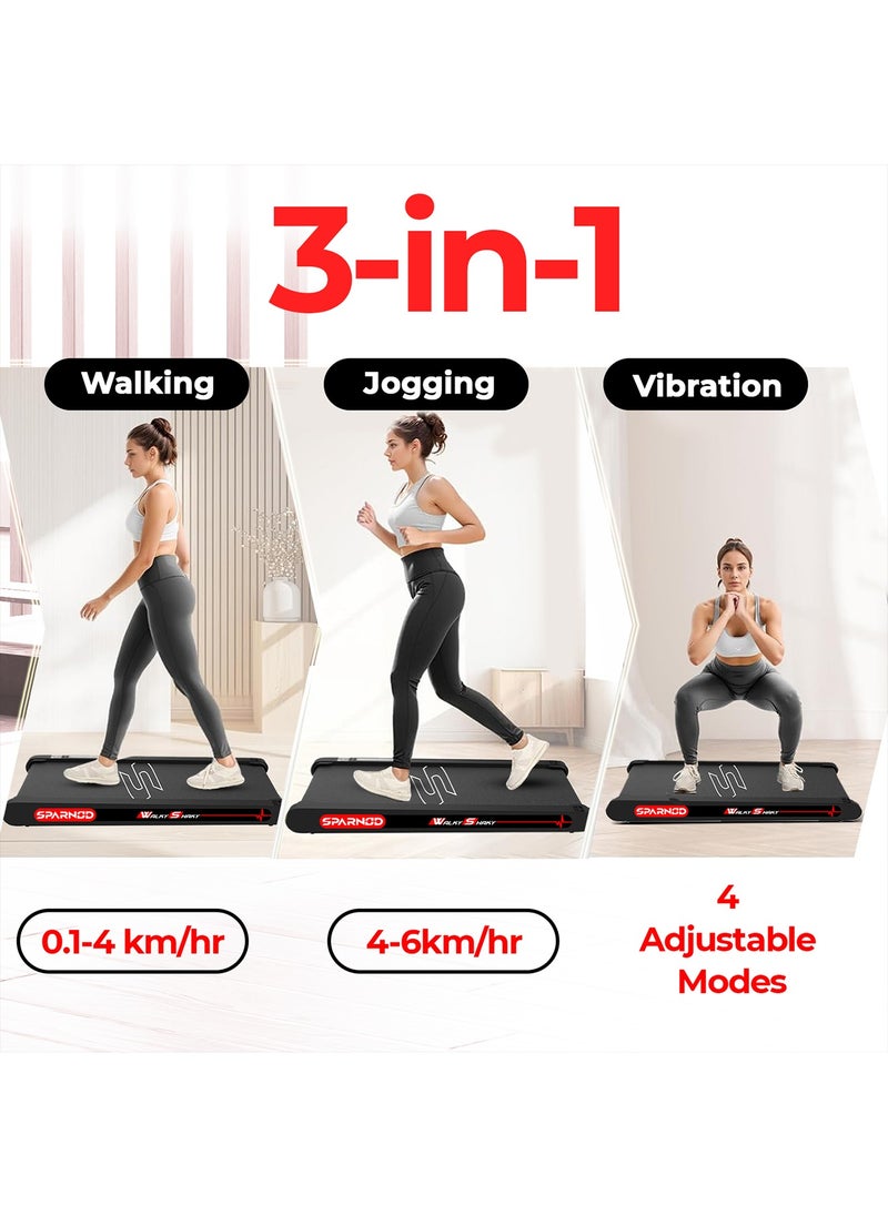Sparnod Fitness Sparnod Fitness WalkyShaky Vibration Walking Pad Treadmill – Under Desk Foldable Treadmill with 4 Vibration Massage Modes, 2.5 HP Motor, 120kg Capacity, Compact Electric Treadmill for Home Office Walking Workout, No Installation Required  - Image 4