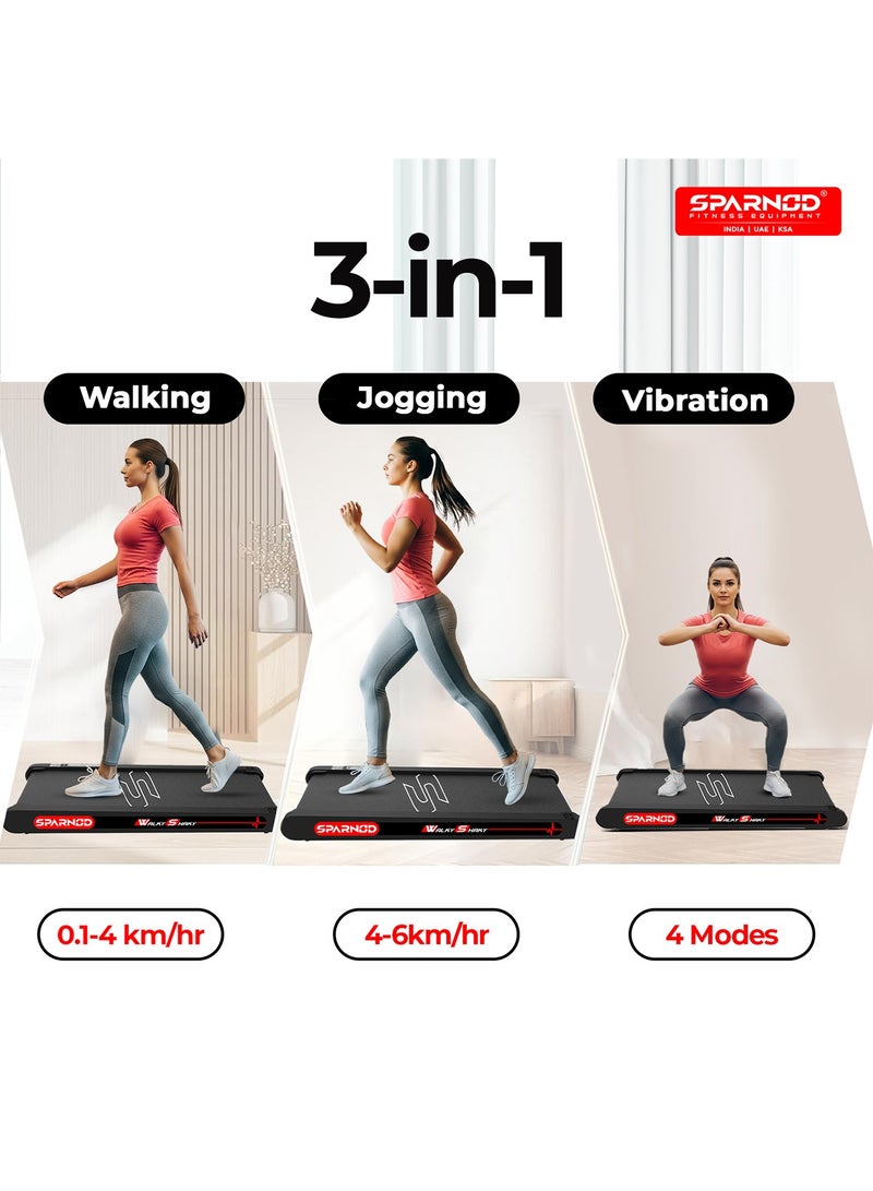 Sparnod Fitness WalkyShaky Vibration Walking Pad – Under Desk Walking Pad Treadmill for Home & Office, 4 Vibration Massage Modes Treadmill, App & Remote Control, LCD Display (WalkyShaky) - Image 2
