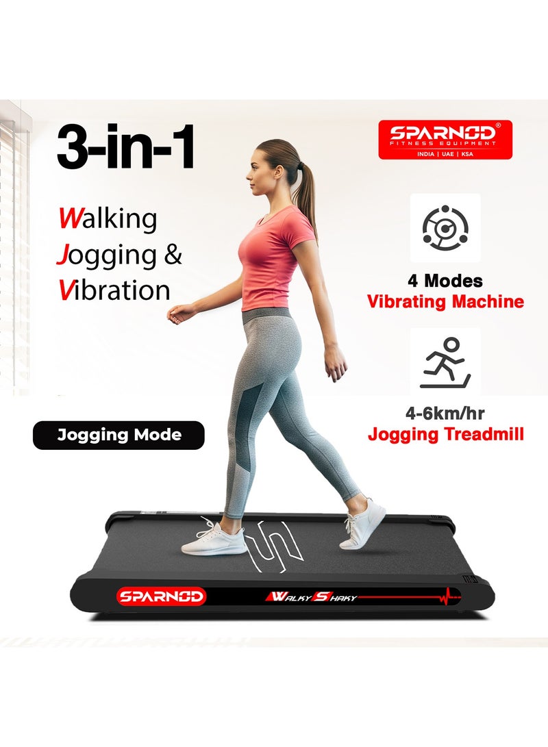 Sparnod Fitness WalkyShaky Vibration Walking Pad – Under Desk Walking Pad Treadmill for Home & Office, 4 Vibration Massage Modes Treadmill, App & Remote Control, LCD Display (WalkyShaky) - Image 3