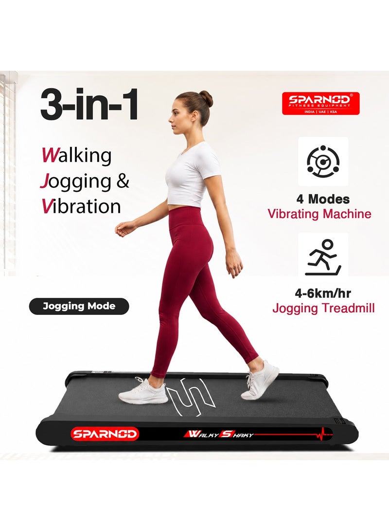 Sparnod Fitness باد المشي ووكشايكي – جهاز مشي تحت المكتب للمكتب والمنزل، 4 أوضاع تدليك بالاهتزاز، جهاز مشي مع تطبيق وتحكم عن بعد، شاشة LCD (ووكشايكي) - Image 3