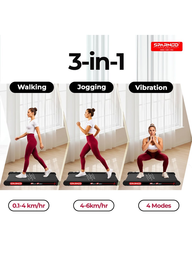 Sparnod Fitness باد المشي ووكشايكي – جهاز مشي تحت المكتب للمكتب والمنزل، 4 أوضاع تدليك بالاهتزاز، جهاز مشي مع تطبيق وتحكم عن بعد، شاشة LCD (ووكشايكي) - Image 5
