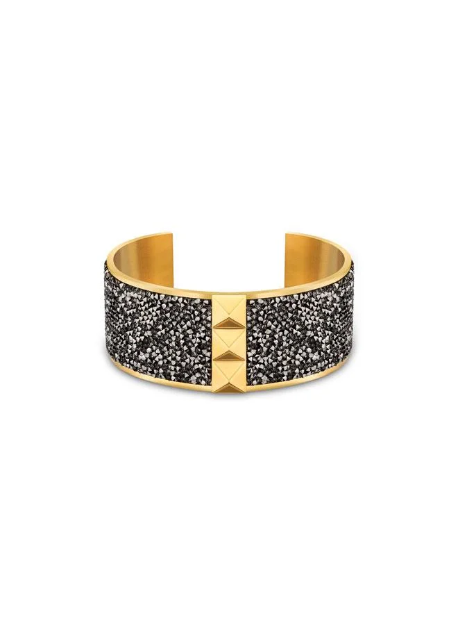 بوليس Kaimai Gold Plated Leather Bangle for Women's