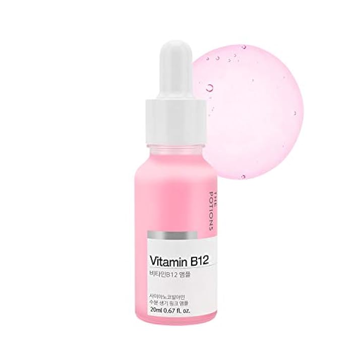 The Potions Vitamin B12 Ampoule Face Serum for Women (Custom Blend), Dry-Prone Skin Care (Minimal Formula), Pore Minimizer, Dark Spots, Uneven Skin Tone, 0.67 fl oz - Image 1