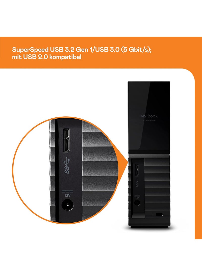 WD My Book Desktop Hard Drive With Password Protection And Backup Software Black,USB Type C 22 TB - Image 4