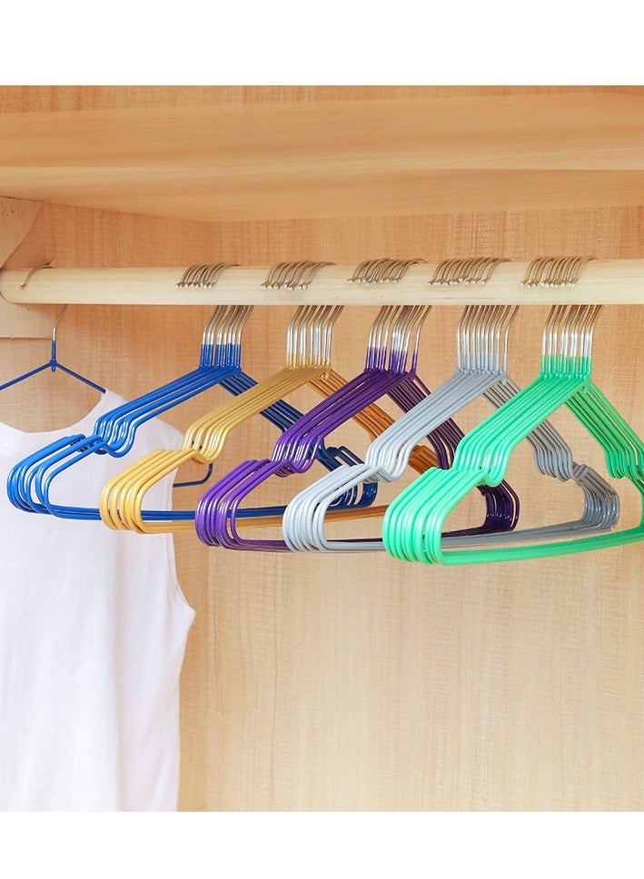 10pcs Metal Anti Slip Clothes Hanger Clothes Drying Hanger Dark Purple - Image 2