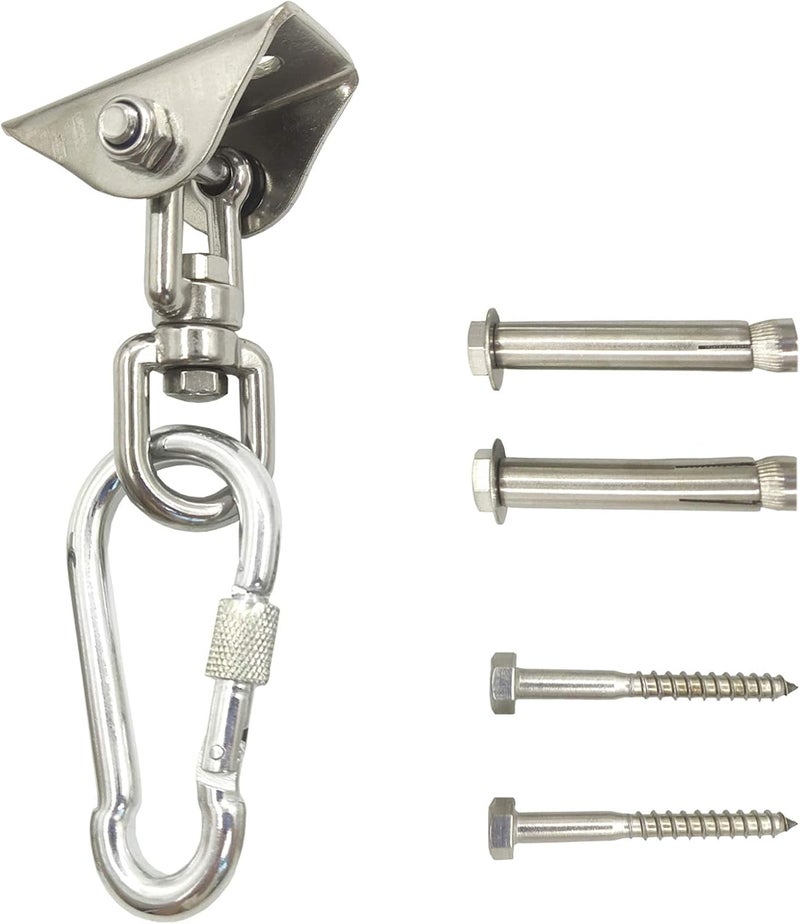 Arlai Hanging Chair Hardware Hanging Kit - Heavy Duty 360° Rotate Ultra Durable Hooks for Swing, Yoga, Playground, Gym, Punching Bag Hanger, 1000 lb Capacity - Image 1