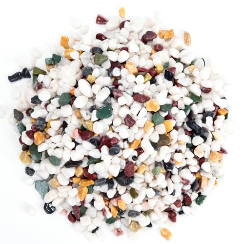 Boniosz 2LB Succulent and Cactus Gravel Pebbles 14 Inch 13 Inch Natural Decorative Polished Stones River Rocks for Plants Aquariums Vases Terrarium and Outdoor Gardening 5 Mixed Colors - Image 1