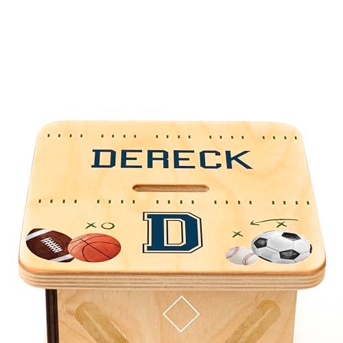 BloomOwl Wooden Piggy Bank for Kids and Adults, Personalized Gift Handmade in USA by BloomOwl, Custom Piggy Bank, Personalized Banks for Kids, Gifts for Baby Boys and Girls (Sports) - Image 5
