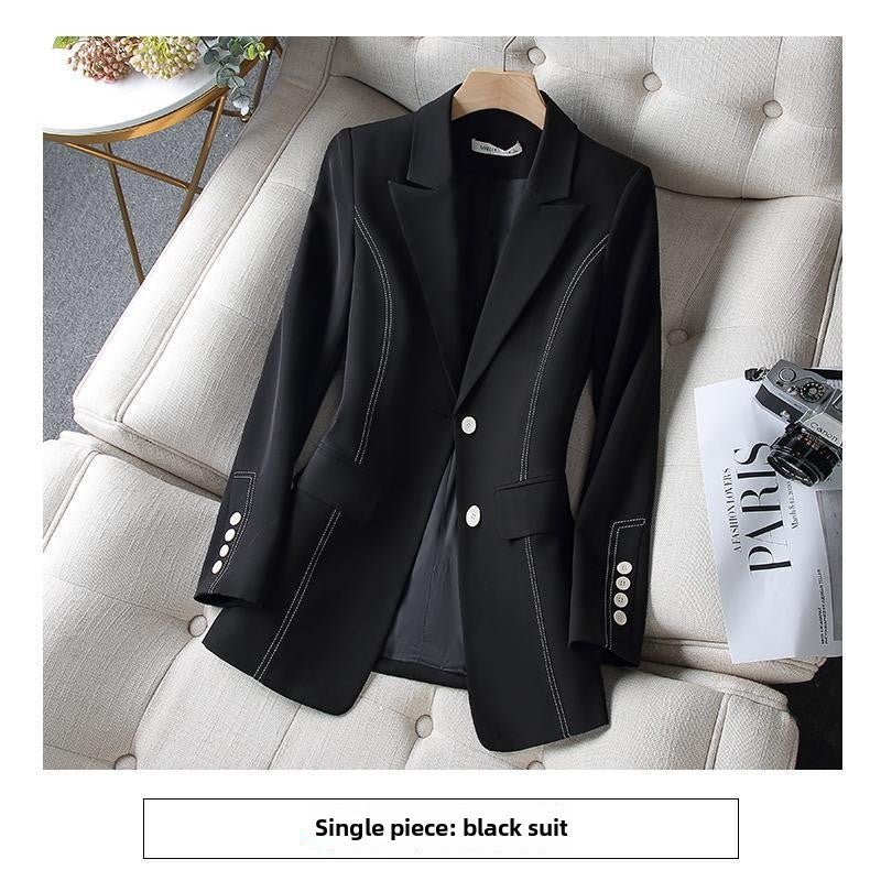 Chic 2025 Autumn Womens Blazer Jacket small black suit 