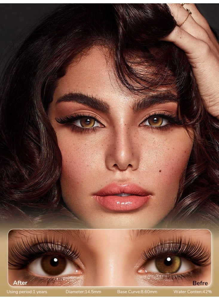 UYAAI Skylark Dream Series Yearly Colored Contact Lenses, Unisex Cosmetic Contact Lenses, Natural Fashion Lenses, 42% Water - Image 1
