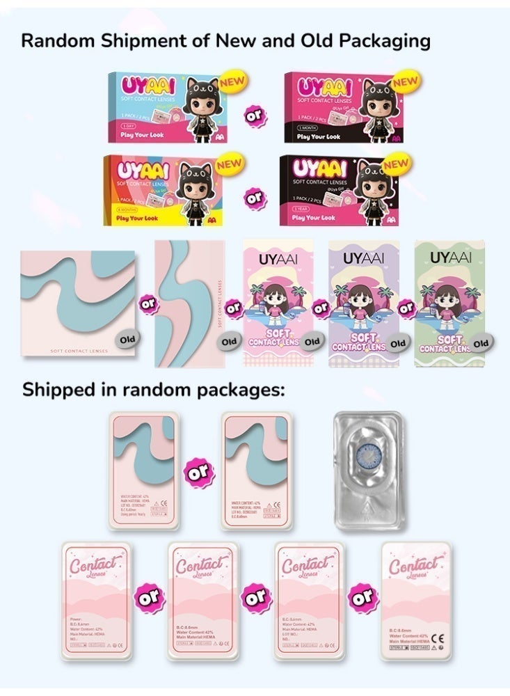 UYAAI Skylark Dream Series Yearly Colored Contact Lenses, Unisex Cosmetic Contact Lenses, Natural Fashion Lenses, 42% Water - Image 5