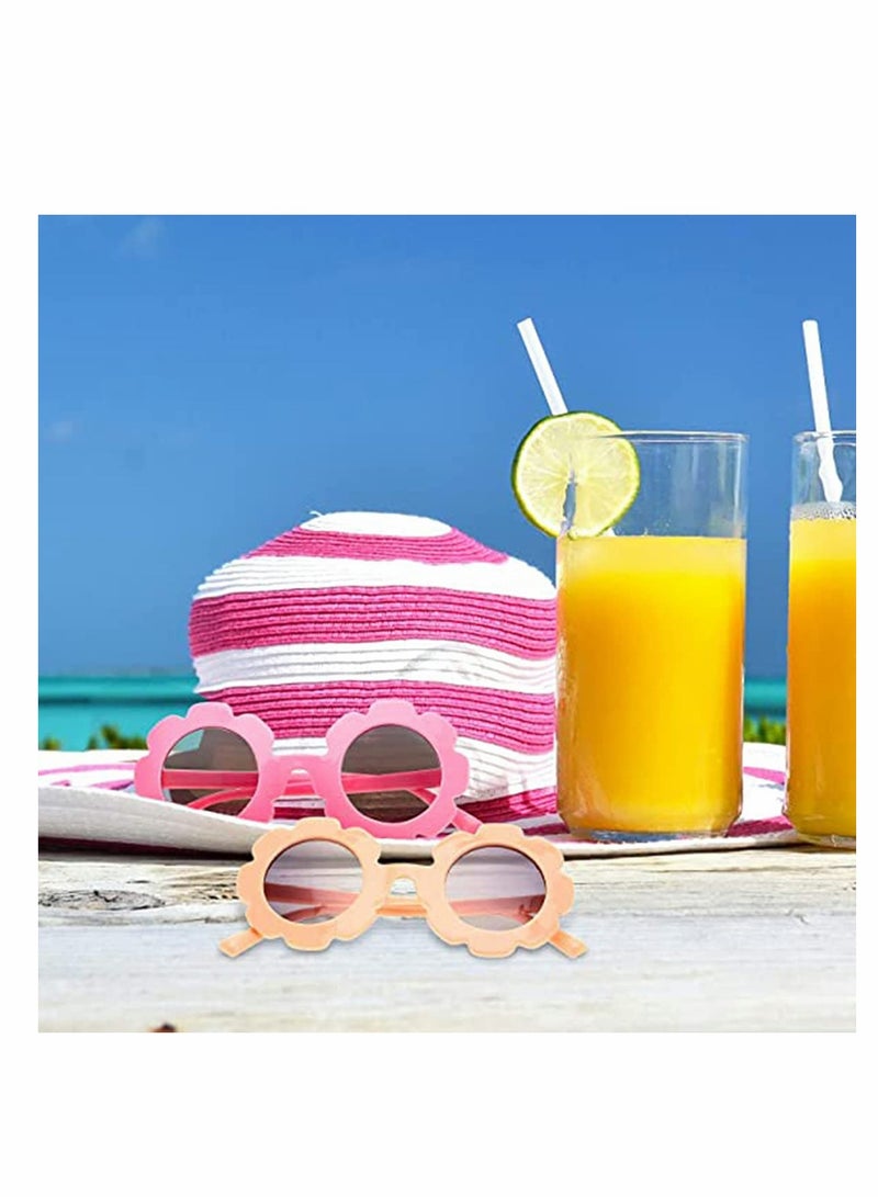 KASTWAVE Girls' Sunglasses, Round Flower Sunglasses Girls Flower Glasses   Outdoor Summer Beach Eyewear Pool Party Toys for Toddler Kids Boys Birthday Graduation Party Supplies 3 Pcs  - Image 5