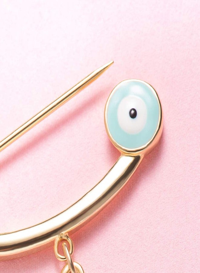 MANVEN Hamsa Evil Eye Stroller Pin Nazar Lucky Protection Clothes Brooch Diaper Bag Pin - Image 3