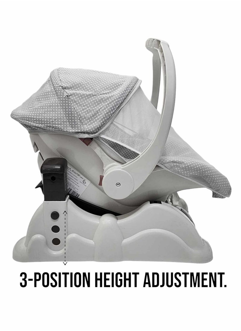 BABYCARA Baby Rocking Chair Adjustable 3 Different Heights Detachable Base with Net and Comfortable  - Image 3