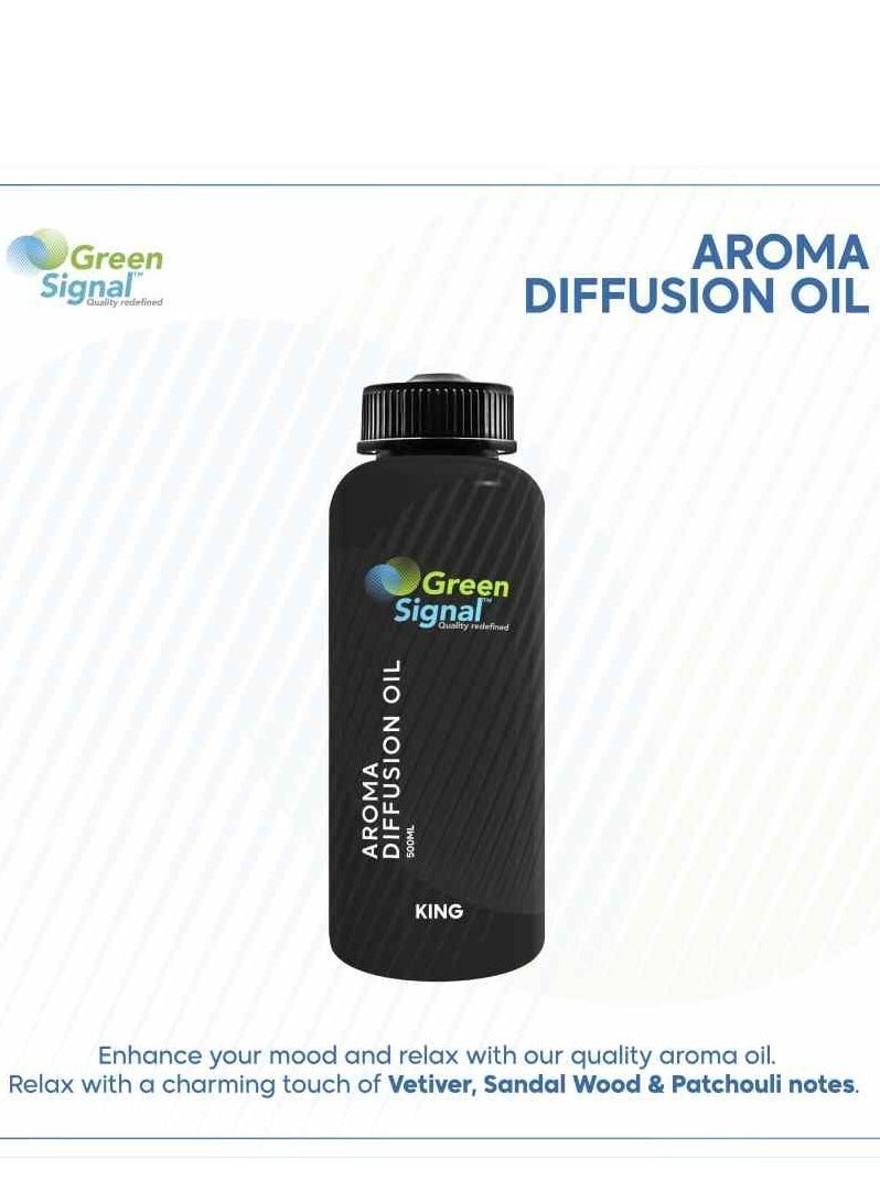 جرين سيجنال زيت عطر الملك500 مل – رائحة فاخرة وقوية لأجهزة الدفيوزر والتعطير – زيت عطري مركز وطويل الأمد للمنزل والمكتب - Image 3