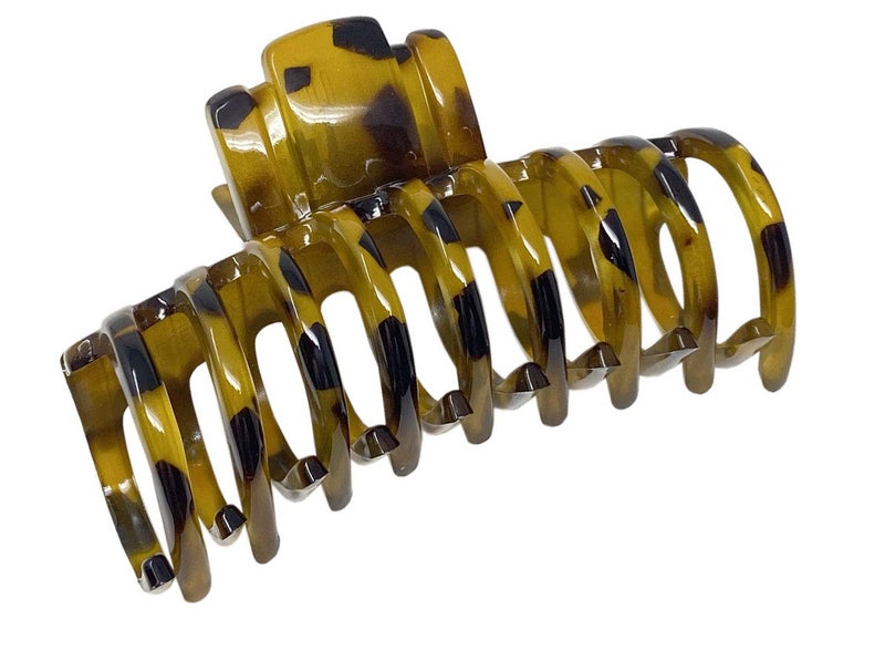Parcelona French Narrow Tubular Savana Light Brown Large 3 34 Celluloid Good Grip Hair Claw Clip Clamp for Women and Girls