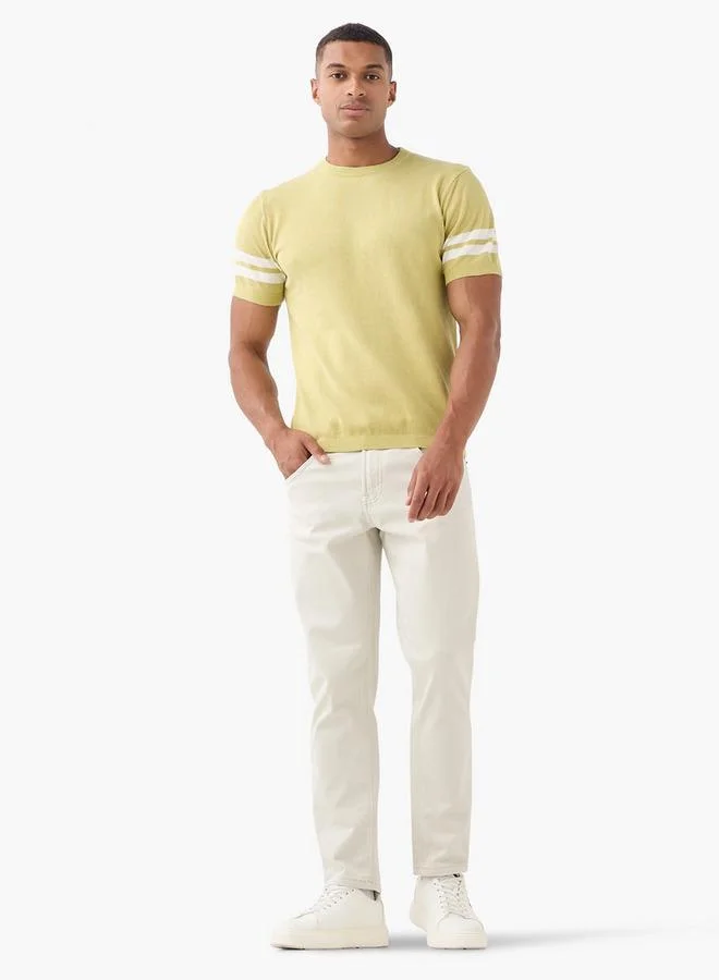 Splash FAV Stripe Detail Crew Neck T-shirt