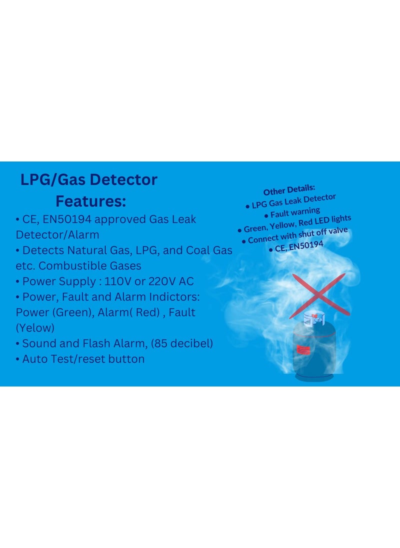 BlackT ElectroTech Blackt Electrotech LPGGas Detector Sensor Detection Alert System  - Image 5