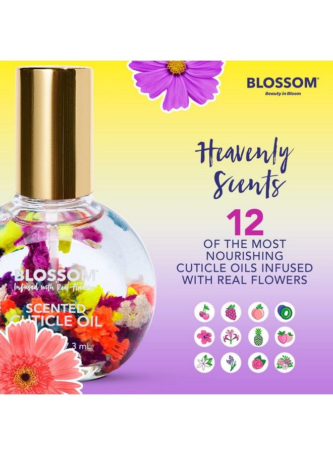 Blossom Hydrating Moisturizing Strengthening Scented Cuticle Oil Infused With Real Flowers Made In Usa 0.92 Fl. Oz Kiwi - Image 3