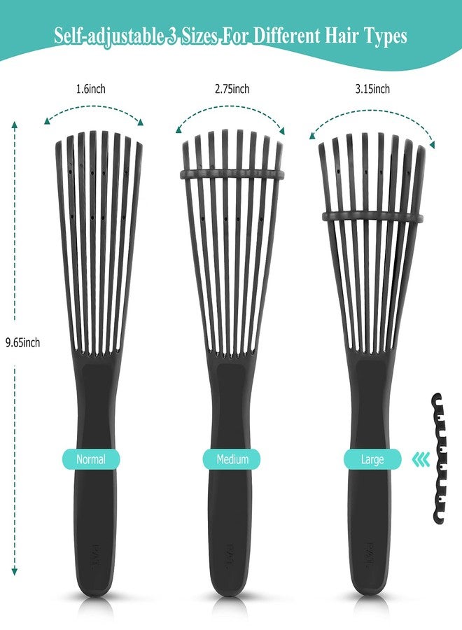 URTHEONE Detangling Hair Brush, Detangling brush for Adults and Kids, Comb Set for Kinky Curly Coily and Wavy Hair, For Wet and Dry Hair, Afro American Type 3a-4c, Comfortable Grip, Easy to Clean(Black) - Image 3