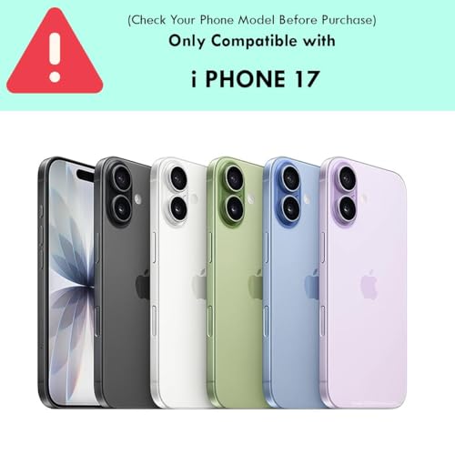 RIGGEAR Shockproof Clear Hybrid Armor Magnetic Back Cover Case Compatible with MagSafe Accessories for iPhone 17 (Clear-Black TPU Bumper + Transparent PC) (White MagRing) - Image 2