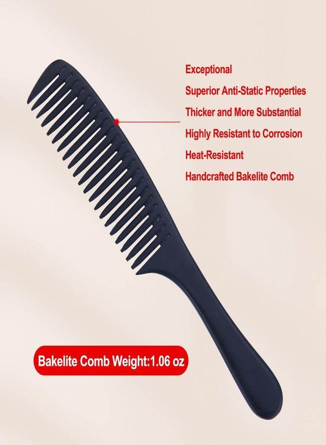 Perfehair مشط تفكيك الشعر واسع الأسنان من PERFEHAIR للنساء - كبير، سميك، متين من باكليت مضاد للكهرباء الساكنة للشعر المستقيم، الرطب، القصير، الرفيع - أسود، مشط احترافي لتفكيك الشعر - Image 4