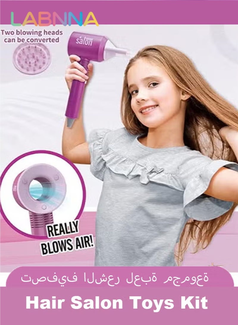 LABNNA 13-Piece Girls’ Glamorous Beauty Hair Salon Toy Kit, Including Hairdryer, Straightener, and Trendy Styling Accessories, Perfect Fashion Doll Stylist Set for Kids, Ideal Barber Playset for Pretend Make-Up and Styling Fun - Image 5