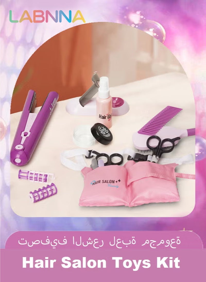 LABNNA 13-Piece Girls’ Glamorous Beauty Hair Salon Toy Kit, Including Hairdryer, Straightener, and Trendy Styling Accessories, Perfect Fashion Doll Stylist Set for Kids, Ideal Barber Playset for Pretend Make-Up and Styling Fun - Image 4