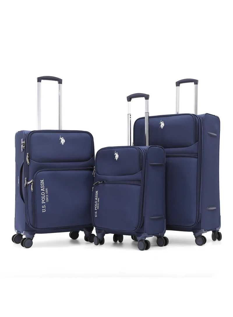 U.S. Polo Assn. U.S. Polo Assn. 3-Piece Softshell Luggage Set | 20" 24" 28" Spinner Suitcases with TSA Lock - Complete Travel System