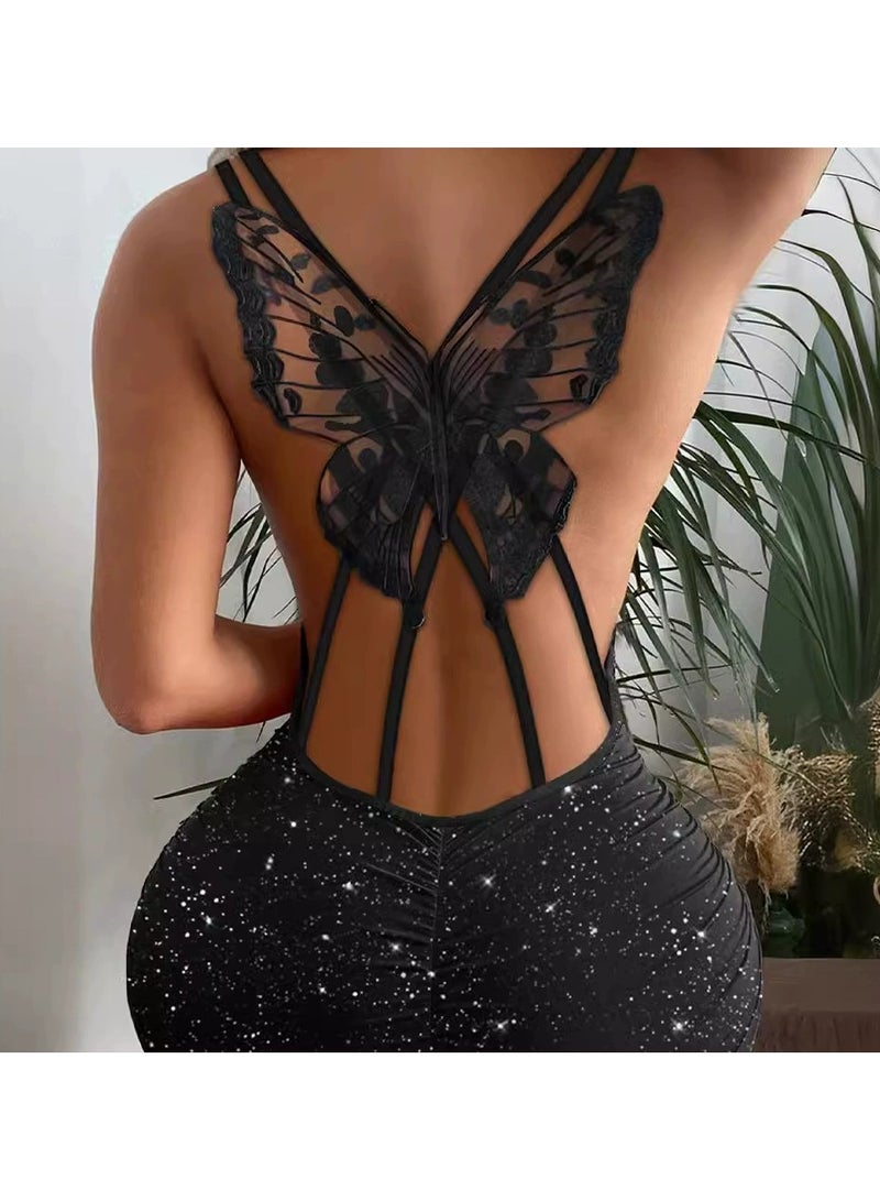 general Butterfly Backless Flashing Elastic Dress - Image 2