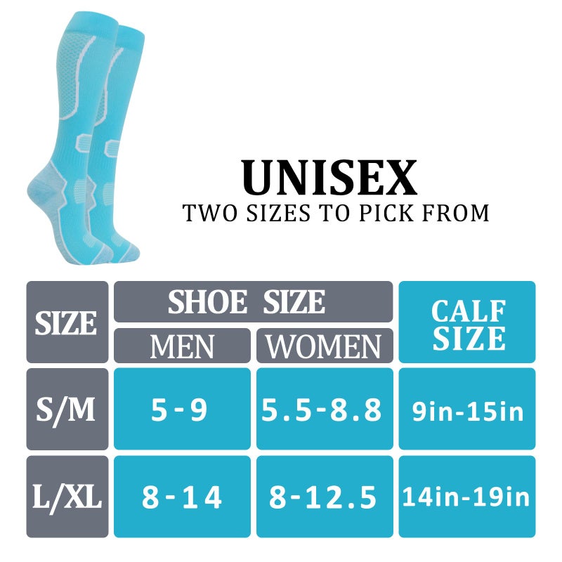 fenglaoda 6 Pairs Compression Socks for Women & Men Knee High Cute Circulation Socks for Nurse Pregnant Travel Athletic - Image 2
