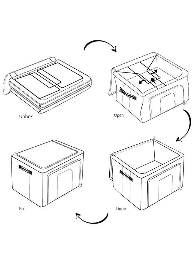 Arabest 2 Pack Clothes Storage Bag, 66L Foldable Clothing Storage Bins, Frame Oxford Fabric Organizer with Clear Window, Storage Containers for Organizing Bedroom Closet Clothing - Light Grey(2 Pack-66L) - Image 5