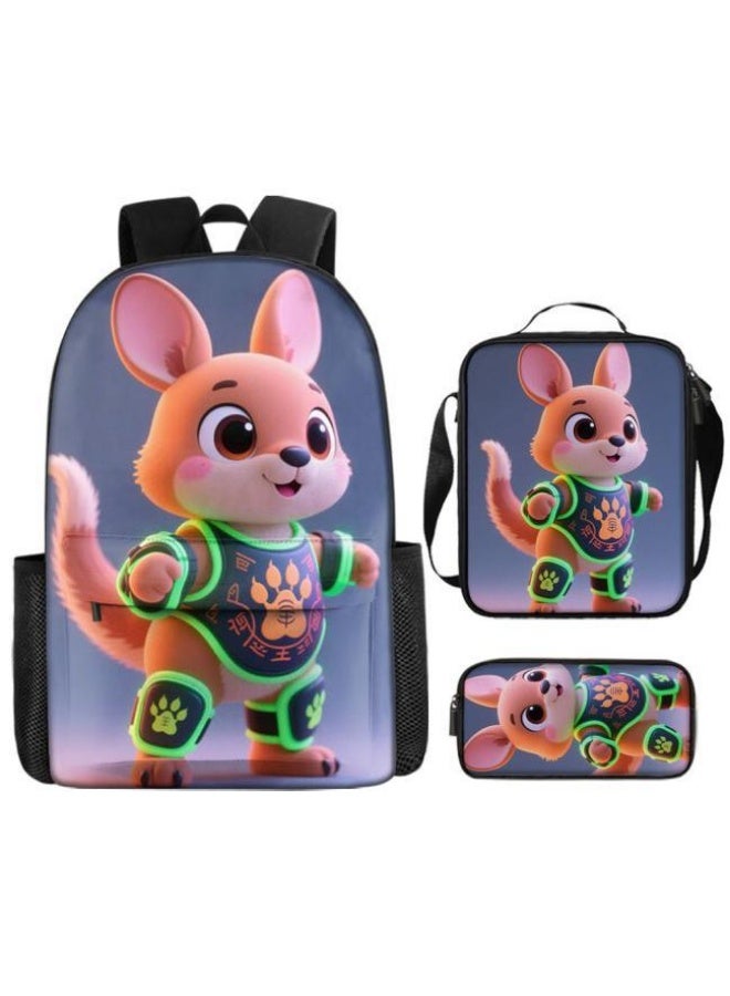 Bright Li Fire Unlock the new fashion of childish fun! Three-piece set of bags, cartoon elements for children and teenagers (students, children, friends' outings, mountain climbing, schooling, etc. can be used) - 120 - Image 2