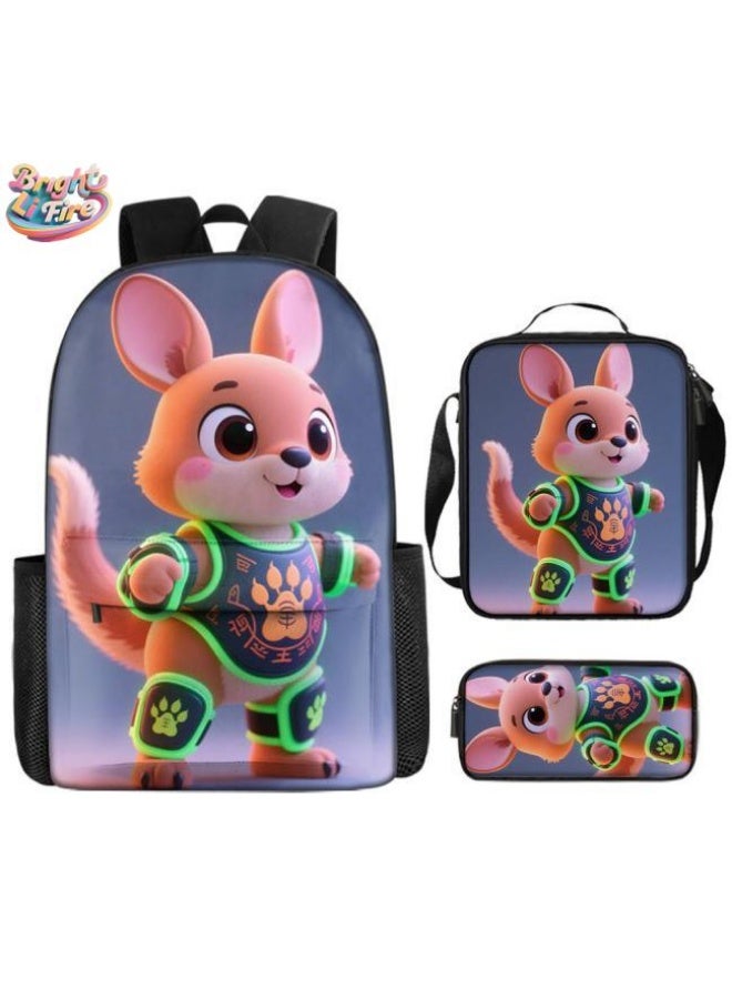 Bright Li Fire Unlock the new fashion of childish fun! Three-piece set of bags, cartoon elements for children and teenagers (students, children, friends' outings, mountain climbing, schooling, etc. can be used) - 120 - Image 1