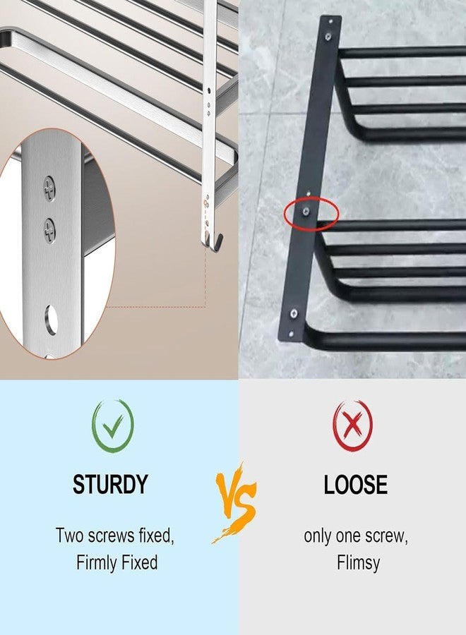 DDS-DUDES 23" Towel Racks for Bathroom with Towel Bars, 3 Tier Hotel Towel Shelf Stainless Steel Wall-Mounted Holder with Towel Shelves Brushed Nickel - Image 5