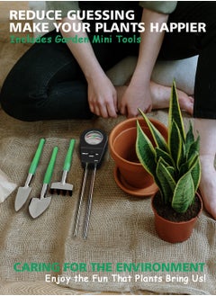 Syarme Soil Tester, Plant Moisture Meter for Testing Soil Fertility, Moisture, PH, for Garden, Farm, Lawn, Potted Plants, etc., with 3 Mini Garden Tools and Storage Bag - Black  - Image 3