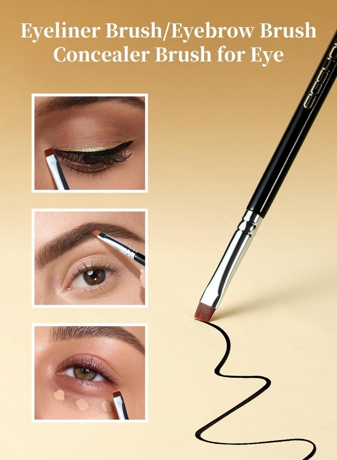 EIGSHOW Flat Eyeliner Brush, Professional Precise Eyebrow Concealer Brush for Sharp Defined, Eye Liner Application with Gel Liquid Cream Powder (E808) - Image 4