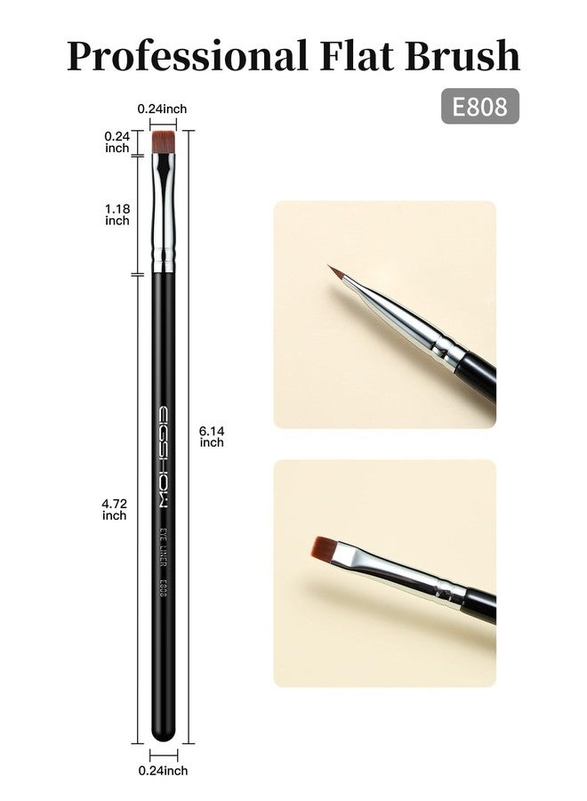 EIGSHOW Flat Eyeliner Brush, Professional Precise Eyebrow Concealer Brush for Sharp Defined, Eye Liner Application with Gel Liquid Cream Powder (E808) - Image 2