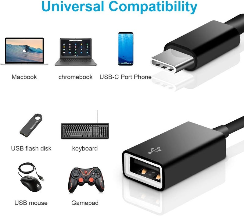 FLEAVER USB C to USB Adapter [2 Pack],Type-C OTG Cable Type C Male to USB A Female Usb to Usbc-c Adapter Compatible with Macbook Pro/Air iPad Pro 2022 2021 2020, Galaxy S23 S22 Ultra Note 10 S9 S8 (Black) - Image 3