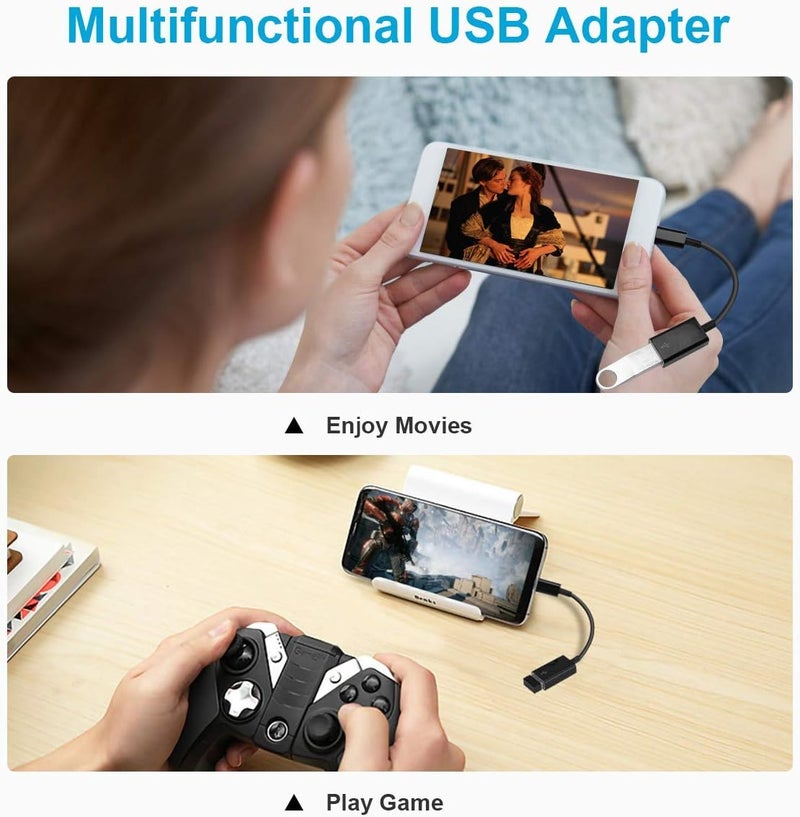 FLEAVER USB C to USB Adapter [2 Pack],Type-C OTG Cable Type C Male to USB A Female Usb to Usbc-c Adapter Compatible with Macbook Pro/Air iPad Pro 2022 2021 2020, Galaxy S23 S22 Ultra Note 10 S9 S8 (Black) - Image 5
