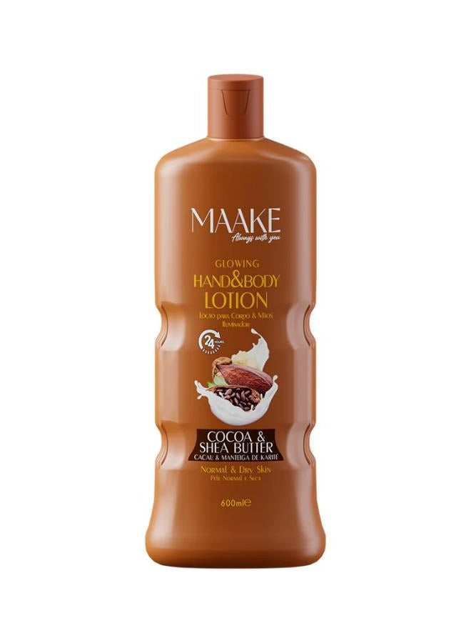 MAAKE Glowing Hand And Body Lotion Cocoa And Shea Butter 600 ML - Image 2