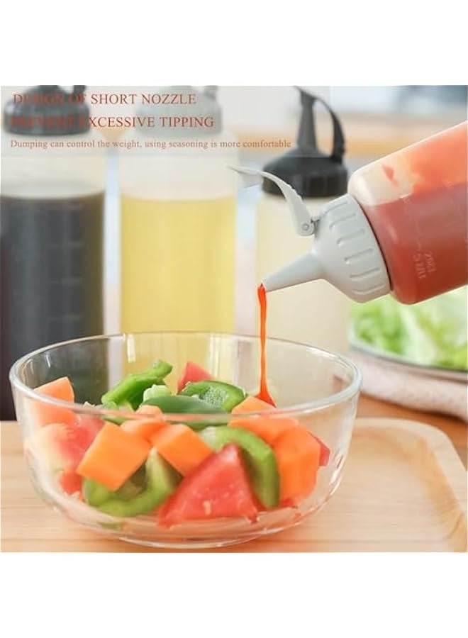 TRASSLE 3 Pack - 350ML Condiment Squeeze Bottles for Sauces - Squirt Bottles for Liquids, Easy Pour Sauce Bottles with Leak Proof Snap Cap, Condiment Bottles, Plastic Squeeze Bottles  - Image 4