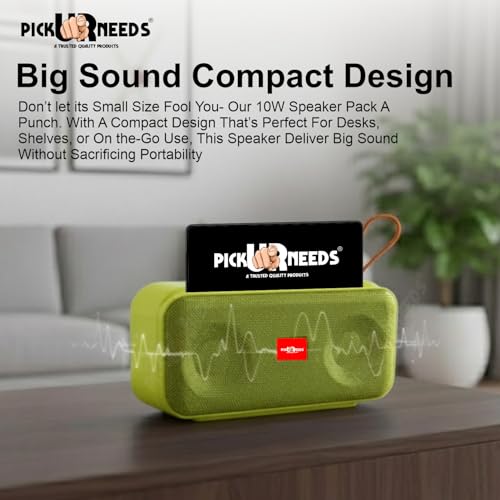 Pick Ur Needs 10W Portable Wireless Mini Bluetooth Speaker | 1200mAh Battery | 4H Playtime | Type-C, USB & TF Card Support (Sky Blue) - Image 2