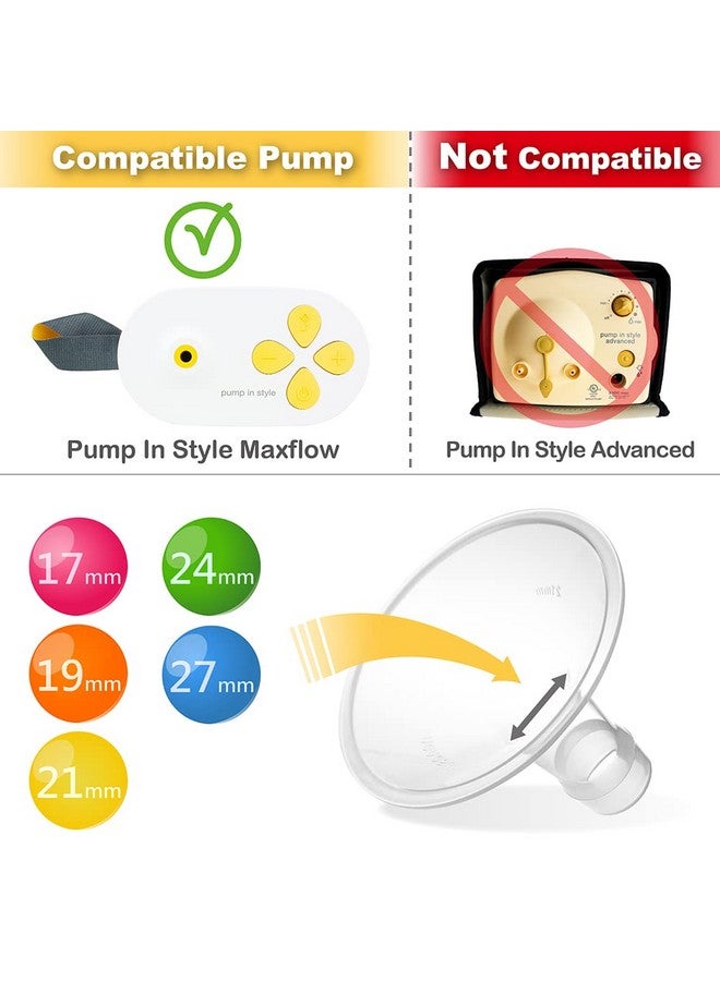 NENESUPPLY Pump Parts with 17mm Flanges Compatible with Medela Pump in Style Maxflow Breastpump and Personalfit Flex. Incl. Flange Membrane Connector Tubing Valve. Not Original Medela Pump Parts - Image 3
